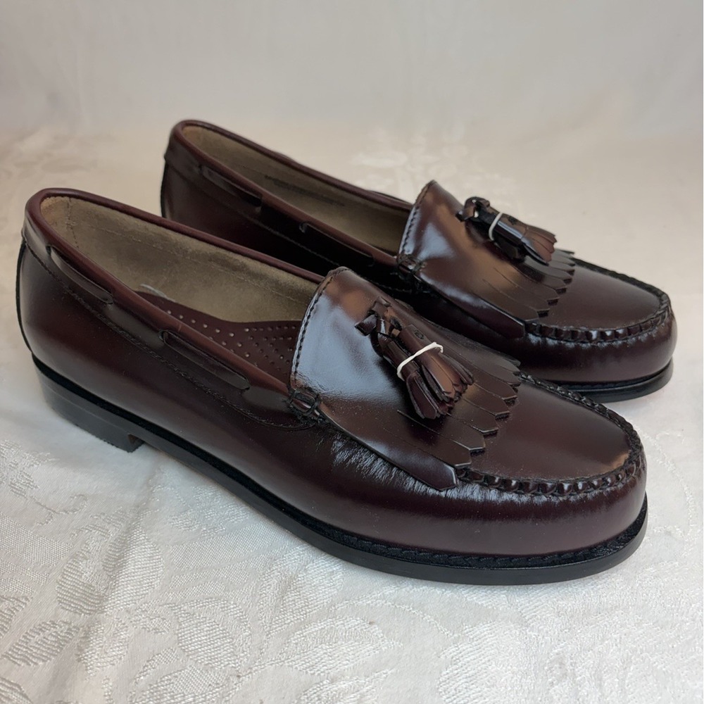 GH Bass Kiltie Tassels Dress Shoes Layton Mens Size 9.5 Burgundy